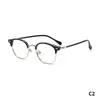 Mukoo Eyewear Marco de Gafas con Forma de Ceja Estilo Japonés Versátil Marco de Gafas Redondo Retro Personalidad Sin Graduación para Hombres y Mujeres