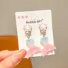 Aretes de Clip Lindos de Princesa Elsa para Niños Sin Perforación Aretes de Dibujos Animados para Niña Pequeña Aretes Colgantes para Bebé Aretes Anti-Dolor