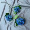 Flor artificial de bola de nieve de 3 cabezas madera hortensia arreglo floral de boda fila de flores guía de carretera fila de flores hotel hogar arte floral paisajismo de plantas verdes
