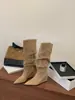 Primer Encuentro Ji Botas Altas Hasta la Rodilla de Tacón de Cuña Puntiagudo Estilo Europeo para Mujer 2026 Otoño/Invierno Nuevas de Tacón Alto Adelgazantes No por Encima de la Rodilla Ajustadas