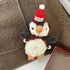 Pinguim de Pelúcia Curta Super Macio com Chapéu e Cachecol, Pingente de Pelúcia, Pingente de Bolsa, Brinquedo Pequeno, Pequeno Artigo para Venda em Barraca