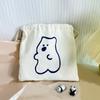 Bolsa de Almacenamiento con Cordón de Oso de Dibujos Animados Linda, Bolso Cosmético de Viaje para Niña, Bolsa de Tela Portátil para Ropa