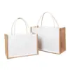 Bolsa de Mensageiro Ecológica Atacado Bolsa de Linho Bolsa de Lona Impermeável Revestida Bolsa de Lona Artesanal DIY Borboleta Morcego Impressa com Logo