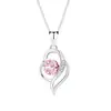 Moderna Cadena con Colgante de Corazón para Mujer, Diseño de Nicho, Colgante Exquisito de Corazón con Circonita, Cadena para Clavícula, Joyería al por Mayor Transfronteriza