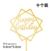 Conjunto de Toppers de Acrílico de 20 Peças para Decoração de Bolo de Aniversário, Toppers de Bandeira, Mesa de Sobremesas de Festa Trendy