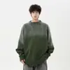 Tejidos de Color Degradado Ropa Interior de Algodón para Jóvenes Tejidos de Moda Chaqueta Gruesa de Punto Estilo Perezoso para Hombre
