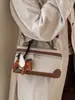 Bolsa Caixa de Pônei Patchwork Estilo Coreano Tendência com Design de Luxo, Bolsa Quadrada Pequena de Nicho, Versátil para o Trabalho e Uso Diário, Bolsa Transversal