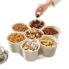 Bandeja de Preparo para Fondue com Sete Compartimentos para Uso Doméstico, Cesta de Legumes Dividida Rotativa, Suporte de Armazenamento, Ferramenta de Preparo de Cozinha, Caixa de Armazenamento