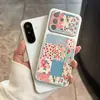 Estojo patchwork com peças florais pequenas, adequado para Samsung S24, capa macia, cobertura total, simples, moderno, personalizado, janela grande, anti-queda