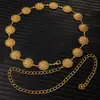Cadena de Cintura Elegante de Metal con Girasol para Mujer de Comercio Exterior, Accesorio de Cintura Ajustable para Vestido, Cinturón de Cadena Multicapa de Gama Alta