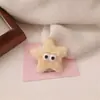 Grampo de Cabelo Estrela de Pelúcia com Olhos Grandes, Acessório de Cabelo Versátil para Meninas, Presilha Lateral Fofa Tipo Bico de Pato para Cabelos Soltos