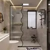 Mampara de baño onda de agua mampara de ducha pintura al óleo sobre cristal inodoro separación húmedo-seco pantalla de baño de olas