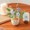 Planta de Orquídea de Marte Crochê de Fio Feito à Mão Flor Artificial Decoração de Mesa para Casa Presente de Feriado