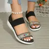 Sandalias Romanas de Cuña Europeas y Americanas para Mujer 2026 Estilo Étnico Bohemio Sandalias de Tira Hueca Zapatos de Viaje para Mujer