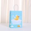 Nova Sacola de Papel Kraft com Estampa de Desenho Pato Amarelinho, Sacola Tote para Doces de Festa, Sacola de Presente de Feriado para Crianças