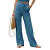 Primavera/Verano 2025 Nuevo Amazon Comercio Exterior Europeo y Americano Transfronterizo para Mujer Pantalones Casuales Holgados de Pierna Recta Adelgazantes de Cintura Alta