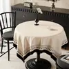 Mantel Redondo Vintage Estilo Francés, Impermeable, Resistente al Aceite, Lavable, Resistente al Calor, Funda de Mesa de Lujo de Gama Alta, Cubierta para Mesa de Café