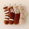 Calcetines de felpa anticongelantes para niños y niñas de otoño e invierno, calcetines de terciopelo de visón para bebé de otoño e invierno, calcetines de media pantorrilla para niños engrosados y cálidos