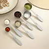 Juego de cucharas medidoras de acero inoxidable 304, 6 piezas, con varios tamaños y marcas, para hornear, medir ingredientes y dispensar leche en polvo o café