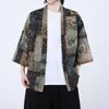 Primavera/Verano 2025 Nuevo Estilo Étnico Hanfu Moda Artística Estilo Chino Cardigan Retro Japonés para Hombre Túnica Protectora del Sol