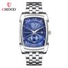 CHENXI CHENXI Novo Relógio Retangular Masculino Pulseira de Aço Calendário À Prova D'água Relógio de Quartzo Relógio de Estudante 8209 Caixa Branca