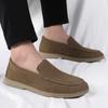 Zapatos Nuevos para Hombre Primavera y Otoño 2025 Piel Genuina Gamuza Británica Zapatos sin Cordones Zapatos Casuales de Piel Zapatos para Hombre