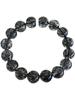 Pulsera de Cristal de Cabello de Ángel Negro Natural Brasileño para Hombres y Mujeres Pulsera de Cristal Negro de Cabello de Ángel con Fino Cabello Cristal de Titanio Cuentas de Buda Pulsera