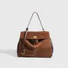 Bolso Kelly de Velour Esmerilado para Mujer Bolso Tote Retro con Cierre y Asa Gran Capacidad Bolso Grande para Axila Bolso de Hombro Único Cruzado
