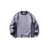 Camiseta de manga larga BLACKARMADA, bloques de color patchwork para exteriores, secado rápido, corte holgado, unisex, top atlético, estilo moderno LST6910