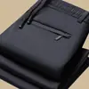 Pantalones Deportivos Gruesos Elásticos de Cintura para Hombre Otoño e Invierno, Corte Recto Alto Holgado, Casual Resistente a las Arrugas tipo Papá