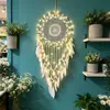 Apanhador de Sonhos Criativo de Crochê Europeu e Americano Pena Sino de Vento Pendurado Entrada de Casa Decoração de Interior Casamento Fundo Pingente Grande