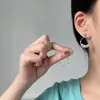 Novos Famosos da Internet Coreanos Brincos de Pérola Elegantes Versáteis Simples Elegantes Brincos de Anel de Pérola Quentes do TikTok
