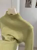 KEKEZOON Malha de Gola Semi-alta Camada Base Outono Inverno Slim Fit Roupa Íntima Macia e Aderente Suéter de Manga Longa Top 9394
