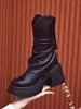 Botines cortos para mujer petite con suelas gruesas para aumentar la altura, ajuste ceñido, nuevos para otoño e invierno 2026, impermeables, con plataforma, tacón grueso, forro de felpa, botas estilo Martin