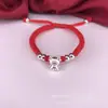 Este ano 12 Signos do Zodíaco 3D pulseira tornozeleira de prata dura Zodíaco 999 prata esterlina pulseira de corda vermelha infantil outlet de fábrica