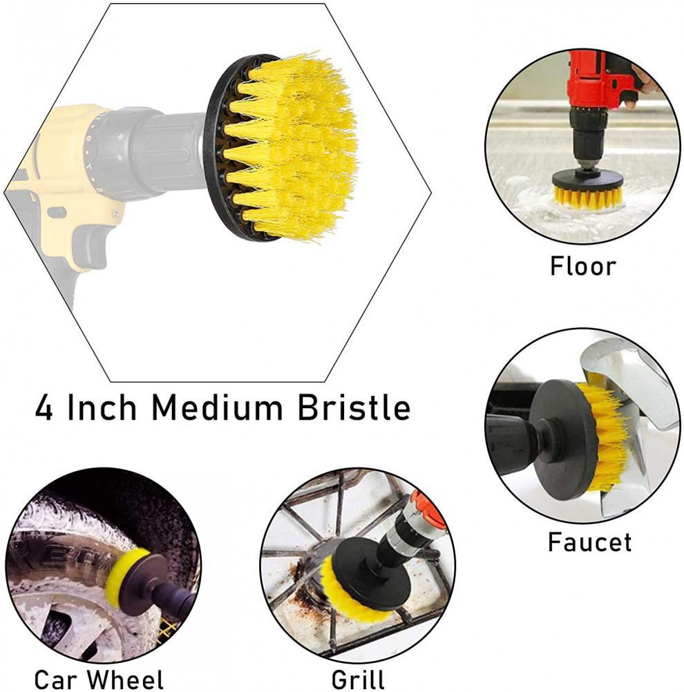清洁钻刷 7 件钻刷附件瓷砖洗涤器清洁刷套装，用于电钻清洁浴