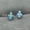 Pendiente de trébol de cuatro hojas de titanio F136 color diamante clavo de labio transfronterizo G23 aleación de titanio joyería para perforación corporal clavo de cartílago de la oreja