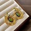 Aretes Retro Mujer Estilo Hong Kong Temperamento Europeo y Americano Lujo Ligero Diseño Nicho Sentido de Alta Gama Aretes Exagerados Nuevo Estilo Chino Clips para Oreja