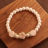 Pulseira de Contas de Concha de Cristal Rosa Natural Pulseira de Estrela Design de Nicho de Luxo Leve Feminino Estilo Quente do Douyin de Alta Qualidade