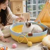Nido tejido de cuerda de algodón transpirable y no sofocante para el verano, adecuado para todas las estaciones, una casa para gatos popular y multifuncional para que los gatos descansen y jueguen