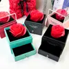 Caixa de Flores Eternas Caixa de Presente Dia dos Namorados Caixa de Acrílico Transparente Caixa para Pingente de Colar Anel Caixa de Presente com Flor de Rosa