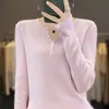 26 Suéter de Punto Delgado Elegante para Commuter de Mujer, Cuello en V Medio, Siete Botones, para Primavera/Verano, Lana Fina