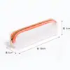 Estuche para lápices con cremallera semitransparente esmerilado de TPU personalizado bolsa de almacenamiento de papelería para estudiantes bolsa para lápices con logotipo impreso personalizado