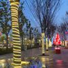 Lámpara con LED lámpara de techo para sala de estar lámpara de ranura con línea 220V lámpara impermeable para exteriores con lámpara de proyección de publicidad a color