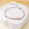 Pulsera Larga Curva Tohm de Acero Inoxidable con Acabado Espejo, Venta Caliente Transfronteriza, Cadena de Joyería de Acero de Titanio para Hombres, Sensación de Alta Gama