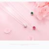 Collar de plata S925 con colgante para mujer, estilo japonés-coreano, con diamantes de colores redondos, cadena geométrica para clavícula, D4720