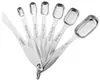 Colher de medida quadrada de aço inoxidável conjunto de 7/8 peças balança de cozinha para assar colher de medida colher medidora de temperos de cozinha colher com revestimento de titânio