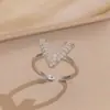 Anillo Exquisito Super Brillante de Circonita para Niñas, Lujo Accesible y Anillo de Apertura Ajustable de Gama Alta, Baño de Oro Real Simple