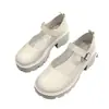 Novos Sapatos Mary Jane de Couro Preto Patentado para Mulheres, de Comércio Exterior, com Sola Grossa, Salto Bloco, Fivela Estilo Japonês, Sapatos Baixos de Uma Sola, Amazon