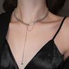 Collar de cadena de metal retro simple Dongdaemun de Corea del Sur con broche enrollable, cadena de clavícula elegante personalizada para mujer con celebridades de Internet